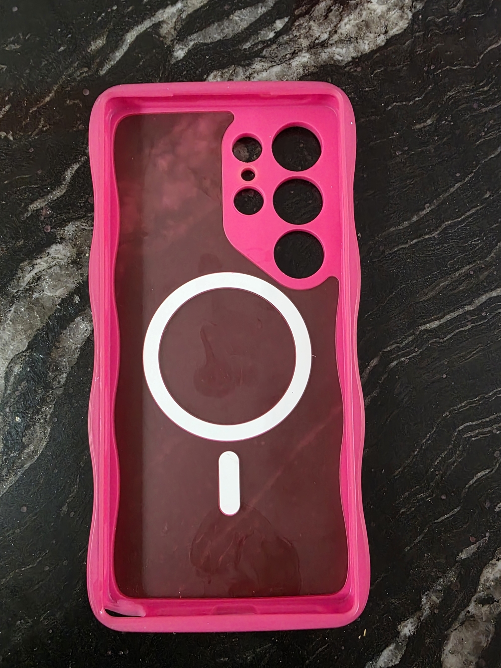 Pink Magnetic Clear Back Silicone Phone Case For Samsung GALAXY S25 ULTRA
